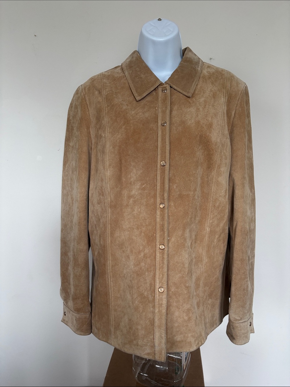 Investment Light Brown Suede Shirt Jacket Size Large